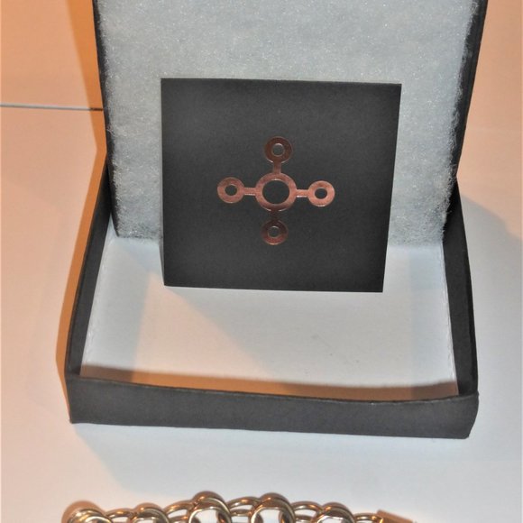 GOLD Fill BRACELET Handcrafted 4 Tomme Copper Woman's Vintage Link Bracelet - Picture 6 of 12